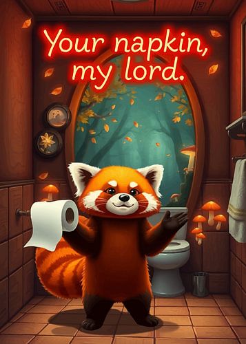 Rode Panda biedt toiletpapier aan