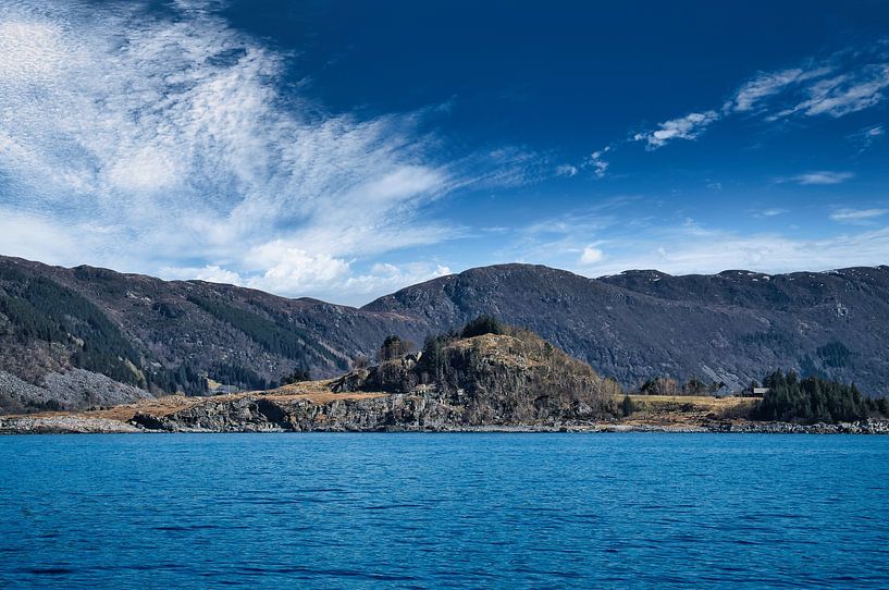 Fjord in Norway with blue sky by Martin Köbsch
