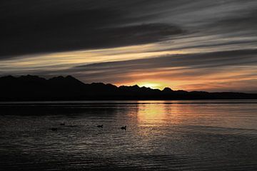 Sonnenuntergang am Chiemsee sur Heiko Obermair