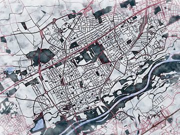 Map of Traun with the style 'White Winter' by Maporia