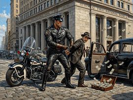 1940s Leather Cop by Giuseppe Melis