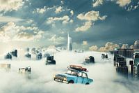 hoog in de wolken