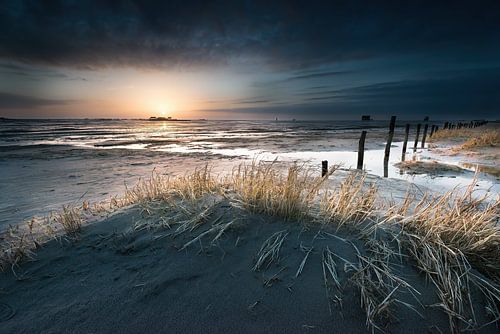 Strand van St. Peter Ording aan de Noordzee.