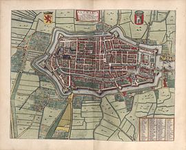 Alkmaar, plan de la ville Joan Blaeu 1652 sur Atelier Liesjes