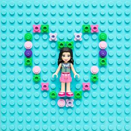Lego friends Emma in pink green heart by ToyWallArt