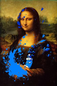 Mona Lisa spuit terug! blue edition van Art for you