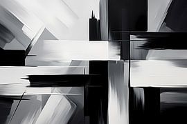 Abstract Painting Monochrome, black and white by Niphion Art