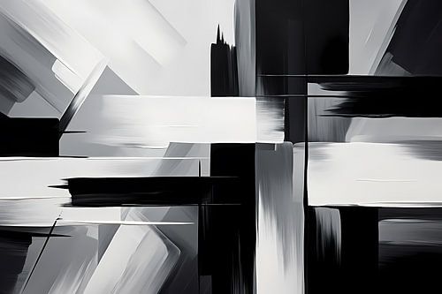 Abstract Painting Monochrome, black and white