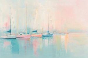 Segelboote abstrakt in Pastellfarben