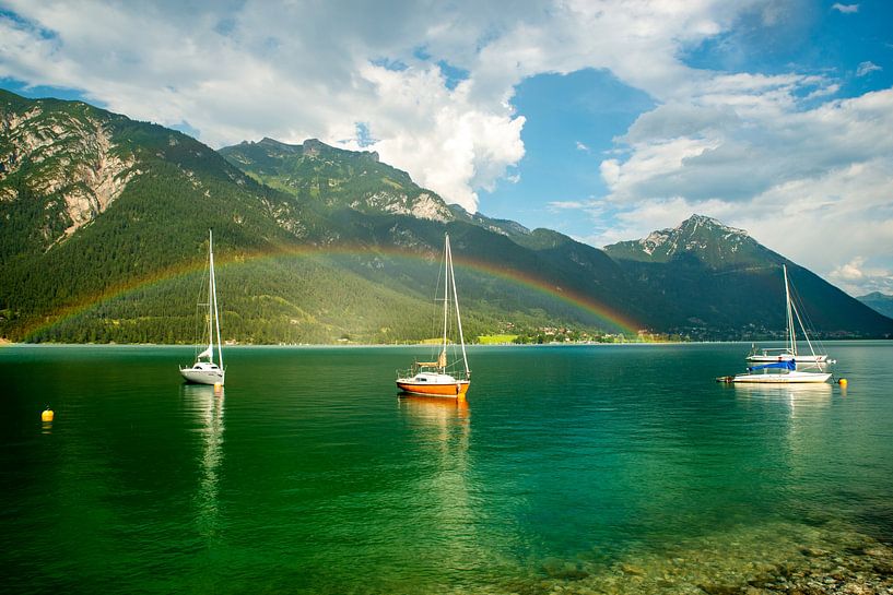 Voiliers dans le lac d'Achensee, Tyrol par Guenter Purin