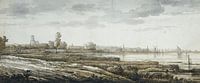 Gezicht op Dordrecht, Aelbert Cuyp, 1630 - 1691 van Meesterlijcke Meesters thumbnail