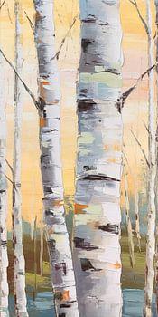 Abstract espenbos Palet Mes Stijl Digitaal Schilderij