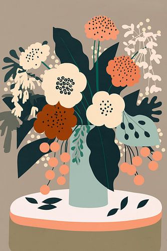 Pastel Flowers On Table