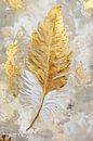 Golden feather on abstract background by Imperial Art House thumbnail