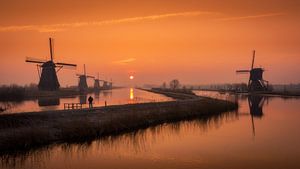 Zonsopkomst Kinderdijk van Dick van Duijn