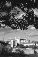 Basiliek van Lyon - Fourvière Hill in zwart-wit