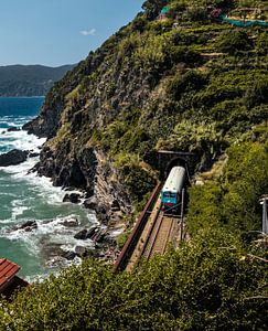 Train sur la côte des Cinque Terre, Italie