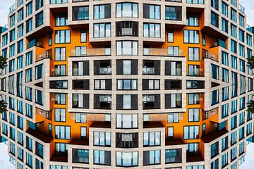 Gele geometrie – moderne architectuur in Hoofddorp van Bas Potman