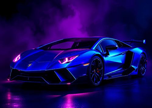 The Lamborghini Dark Blue Neon