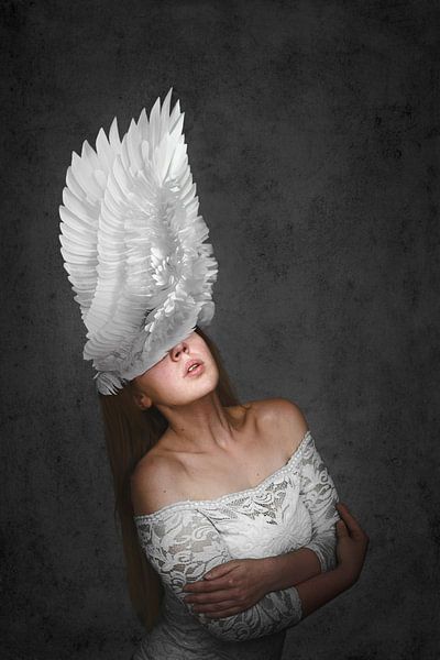 Intriguing Photo Manipulation: Self-Portrait with Angel Wings - Mystery and Symbolism in Art by Elianne van Turennout