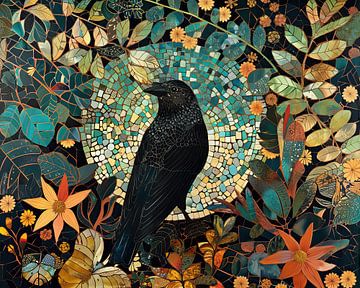 Malerei Vogel Mosaik von Abstraktes Gemälde