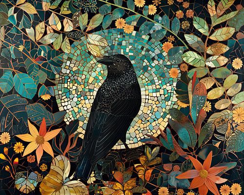 Schilderij Vogel Mozaïek