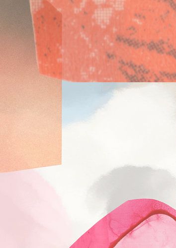 Abstracte collage op een achtergrond van aquarel