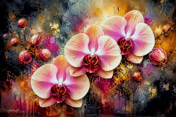 Des orchidées entre or et ombres !
