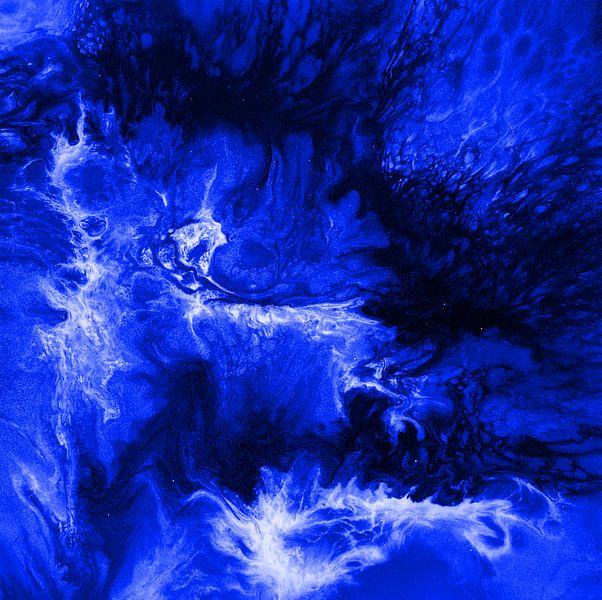 Gold storm in blue by KW Malerei