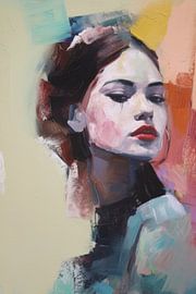 Modernes, farbenfrohes Porträt von Carla Van Iersel