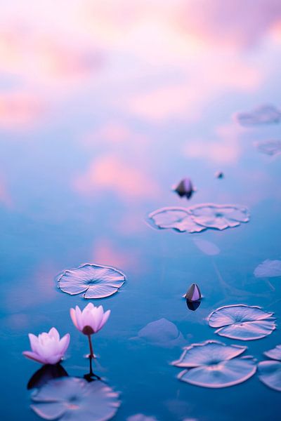 Beautiful water lilies in soft light by Poster Art Shop