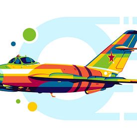 MiG-17 Fresco in Pop Art by Lintang Wicaksono