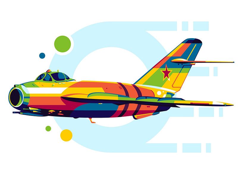 MiG-17 Fresco in Pop Art van Lintang Wicaksono