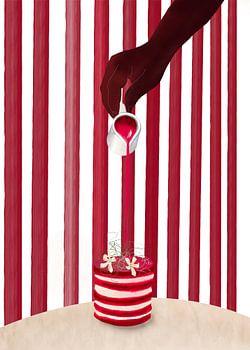 Dessert gestreift, ein Abend im Freien