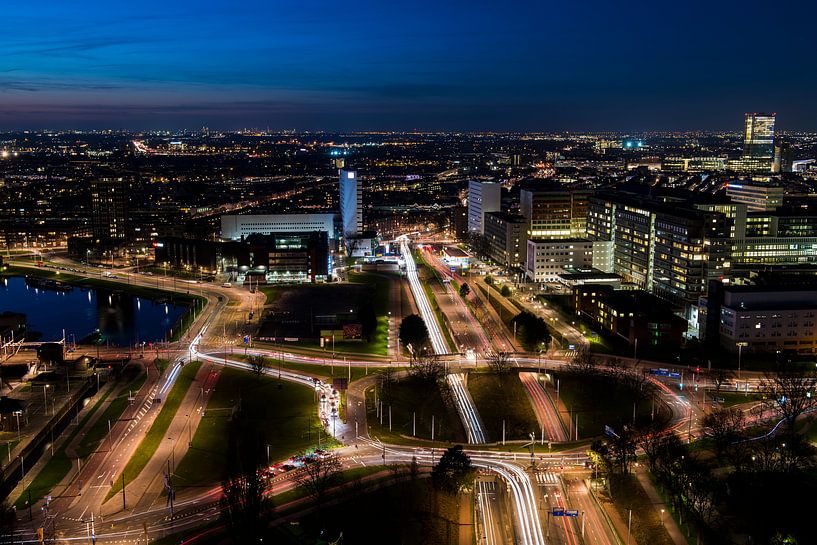 Panorama-Rotterdam-Nachtverkehr von Daan Kloeg
