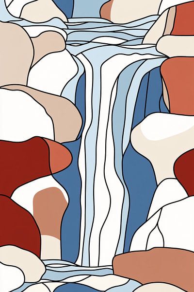 Abstract lines waterfall art by Imperial Art House