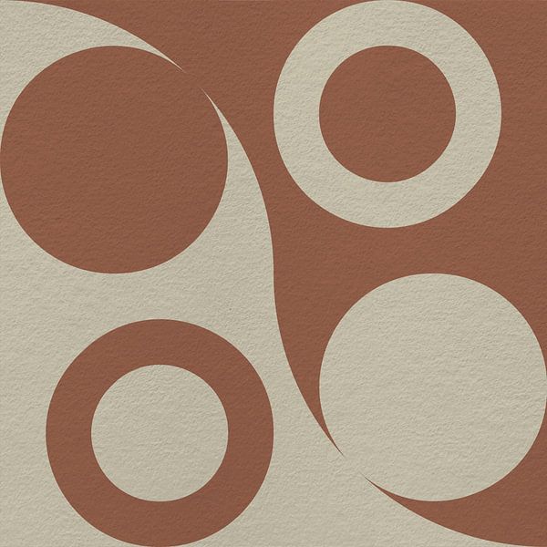 Bauhaus- und 70er-Jahre-Retro-Geometrie in Braun und Weiß von Dina Dankers