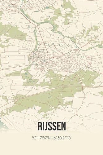 Vintage landkaart van Rijssen (Overijssel)
