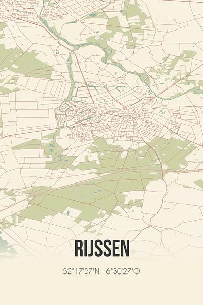 Vintage map of Rijssen (Overijssel) by Prints of Place