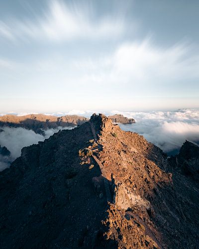 Bergkam bij Roque de los Muchachos, La Palma
