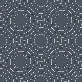 Retro Japanese  pattern. Abstract geometric illustration in warm blue grey. by Dina Dankers