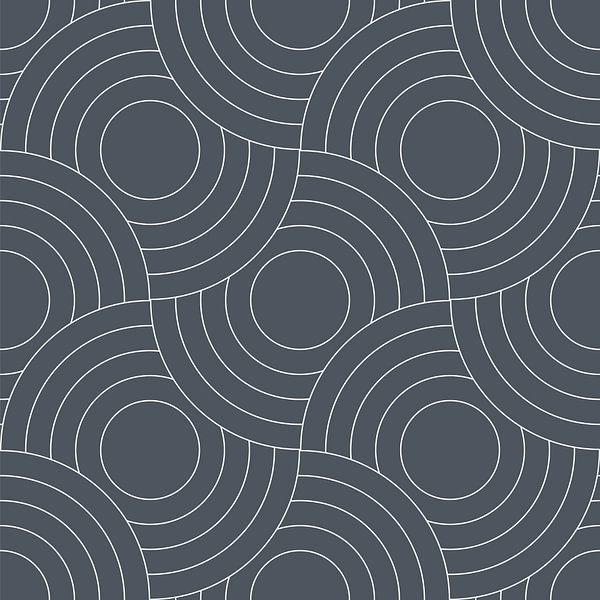 Motif rétro japonais. Illustration géométrique abstraite dans un gris bleu chaud. par Dina Dankers