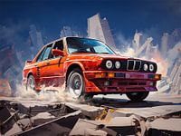 Red car painting