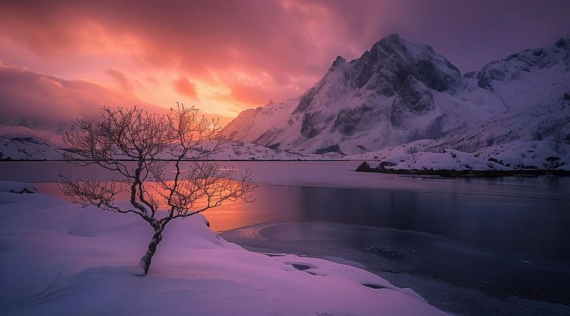 Berge im Dämmerglanz von fernlichtsicht