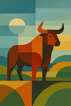 Bull geometric illustration. by Gallery Hoppenbrouwers