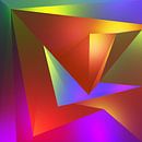 Modern Kubistisch Schilderij "Op de plaats zetten" - Pat Bloom (2021) van Pat Bloom - Moderne 3D, abstracte kubistische en futurisme kunst thumbnail
