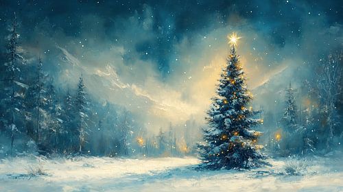 Christmas tree | Christmas Tree in Snow Night