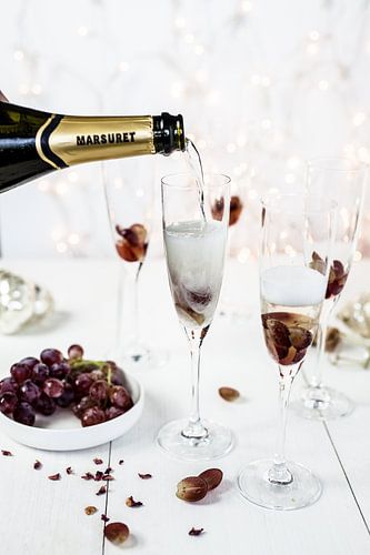 Prosecco au sirop de framboise et eau de rose