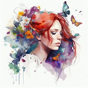 Rote Haare Schmetterling Tagtraum