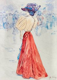 Elegant met een rode rok, Henry Somm